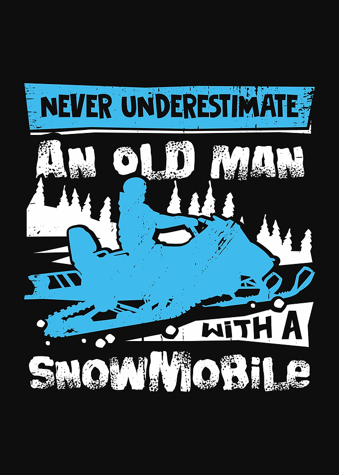 Snowmobile Old Man Design