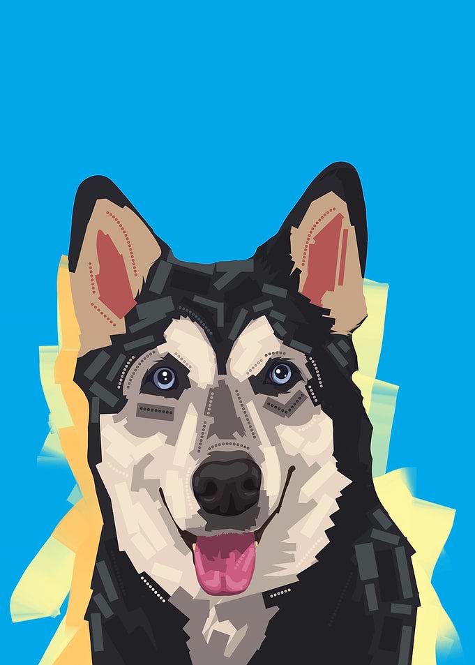 Pop art painting of Dog