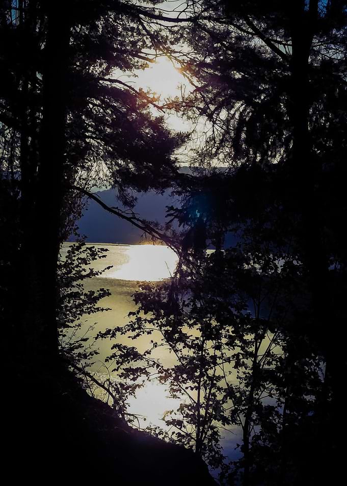 Fall lake sunset