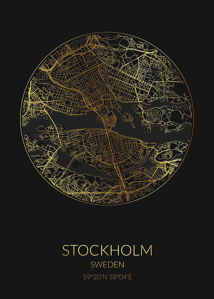 Stockholm Black Gold Map