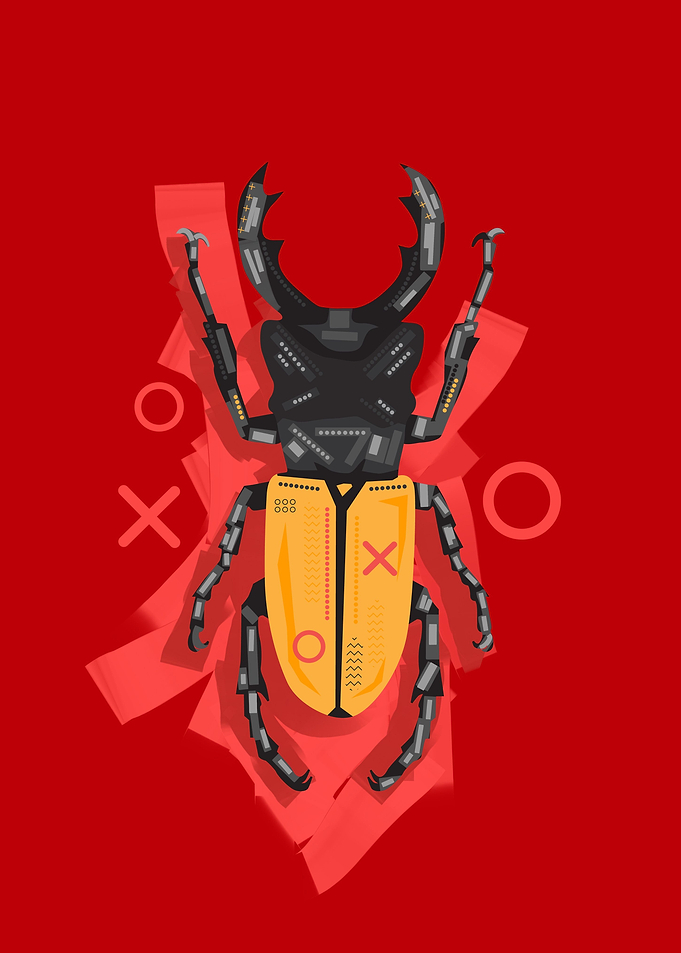 Yellow Beetle Pop art
