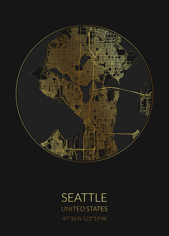 Seattle Black Gold Map