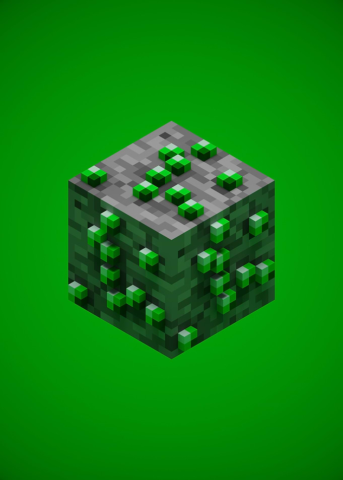 Cube Ore Green VoxelArt