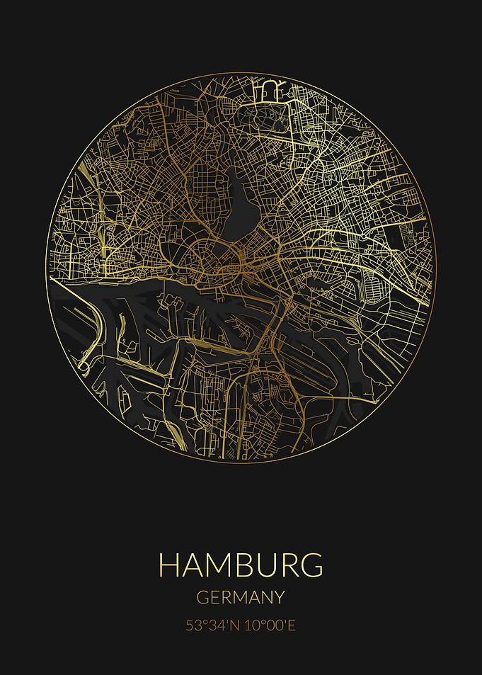 Hamburg Black Gold Map