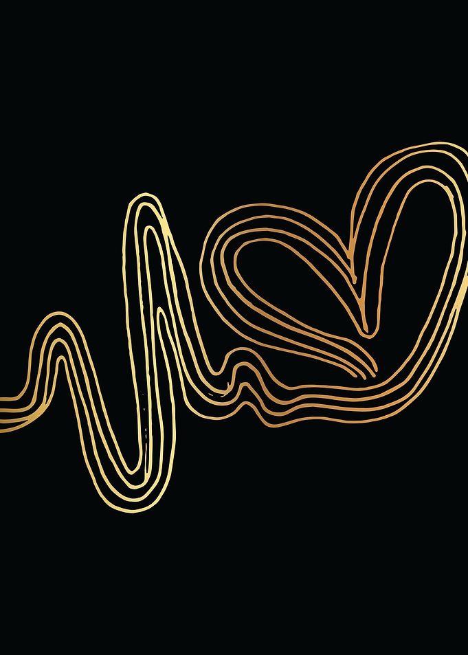Gold Abstract Heart Lines