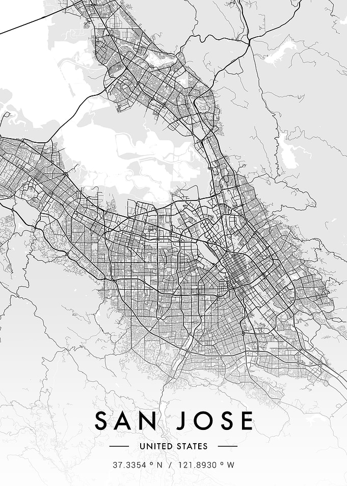San Jose City Map White