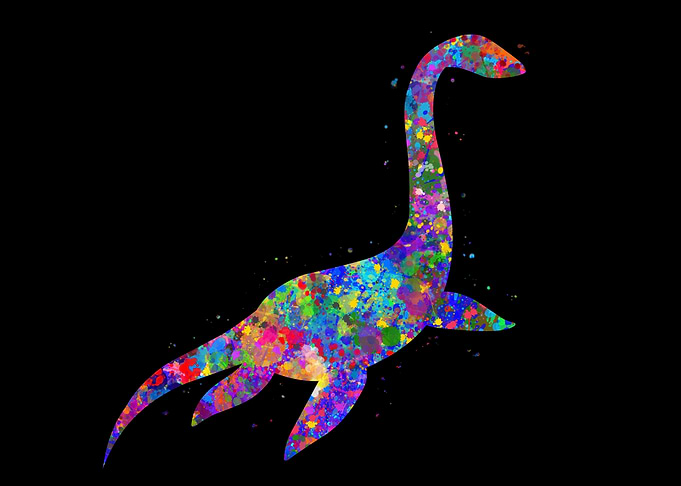 Plesiosaurus watercolor