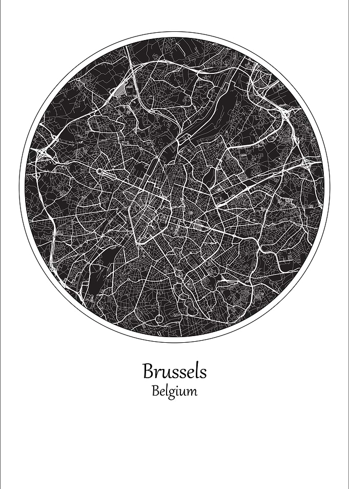 Brussels City Map Belgium