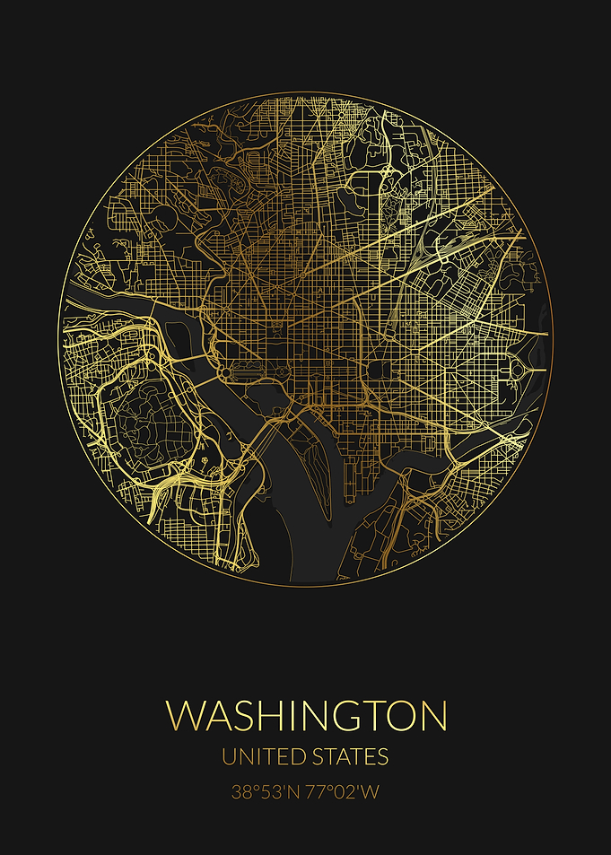 Washington Black Gold Map