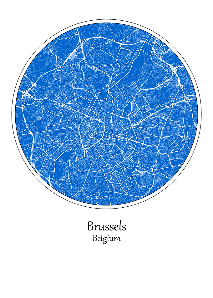 Brussels City Map Belgium