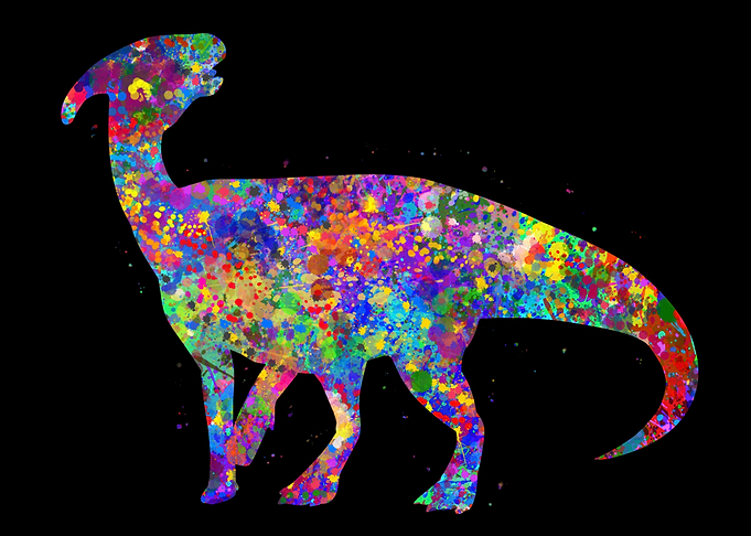 Parasaurolophus watercolor