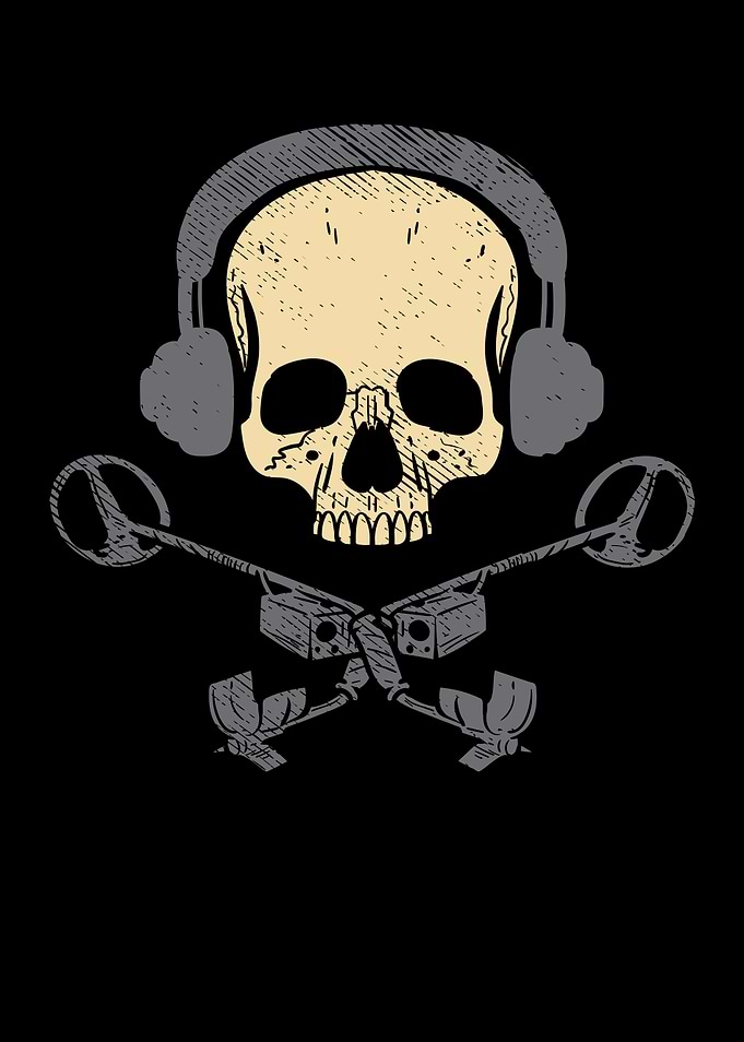 Skull And Metal Detector