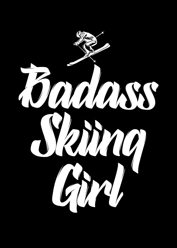 badass skiing girl
