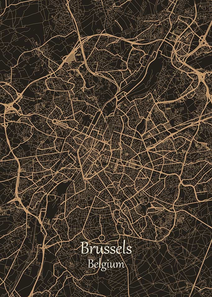 Brussels City Map Belgium