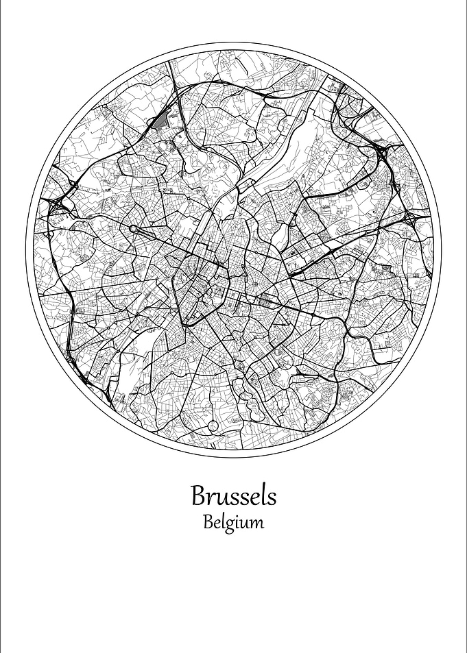 Brussels City Map Belgium