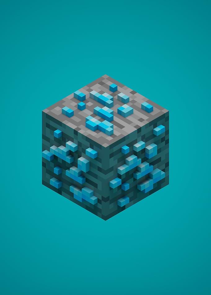 Cube Ore Diamond VoxelArt