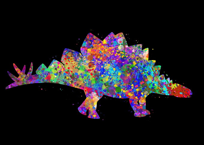 Stegosaurus watercolor