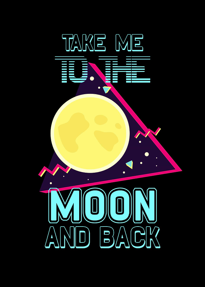 To The Moon And Back Retro