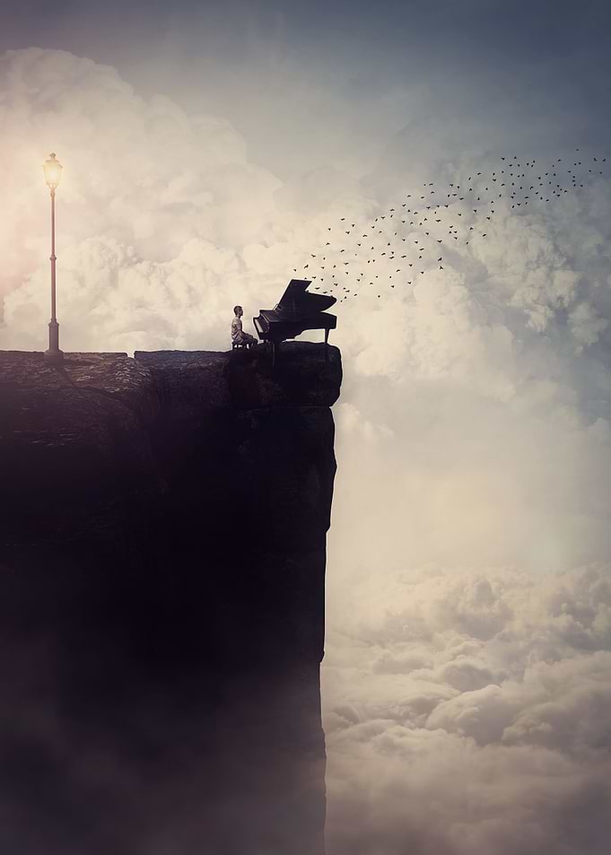 surreal piano music