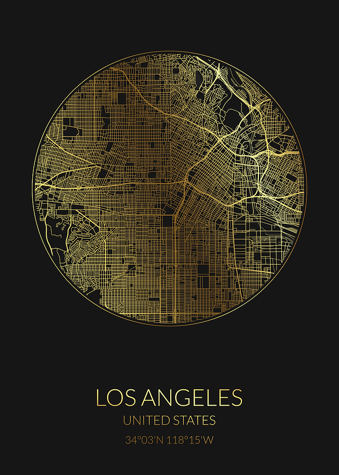 Los Angeles Black Gold Map