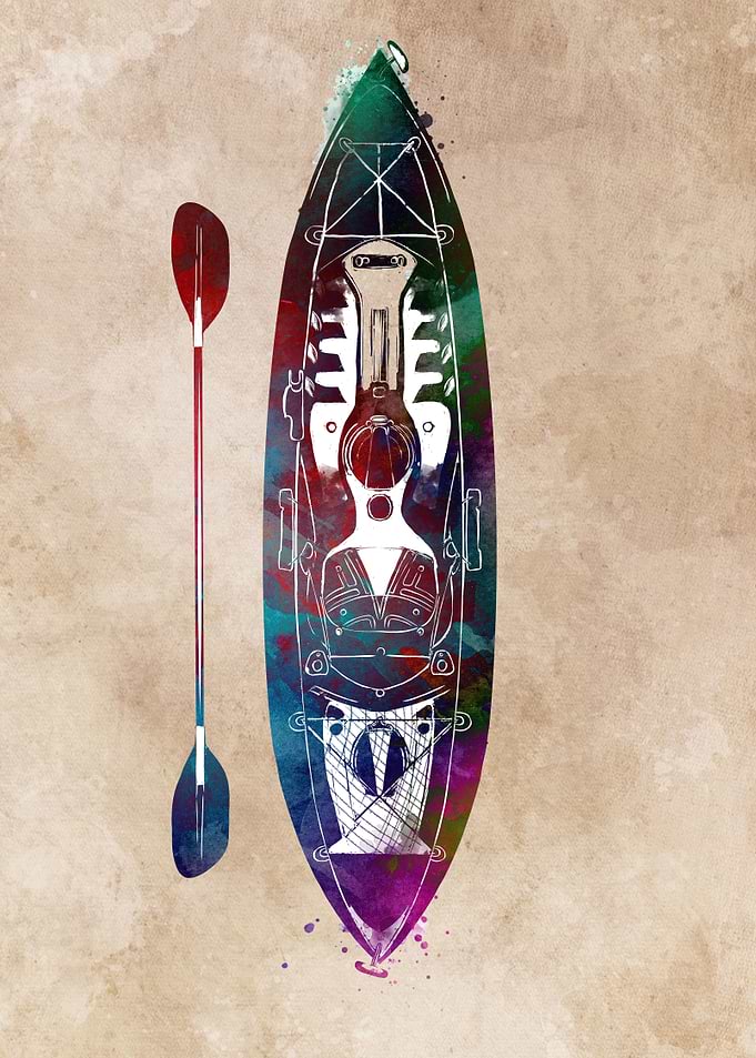 canoeing sport art canoei