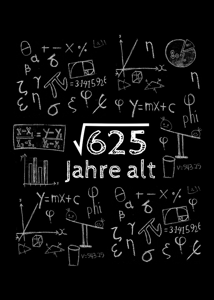 25 Geburtstag Mathe Wurzel