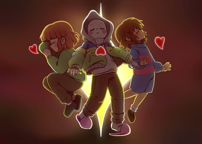 Chara Sans and Frisk