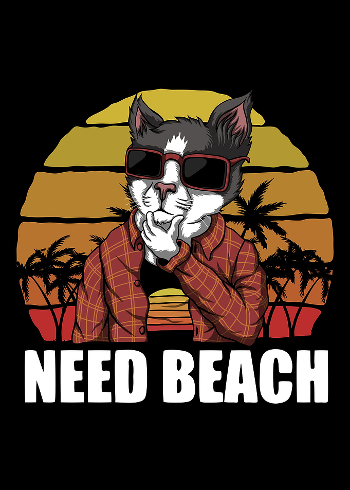 Funny Cat need Beach