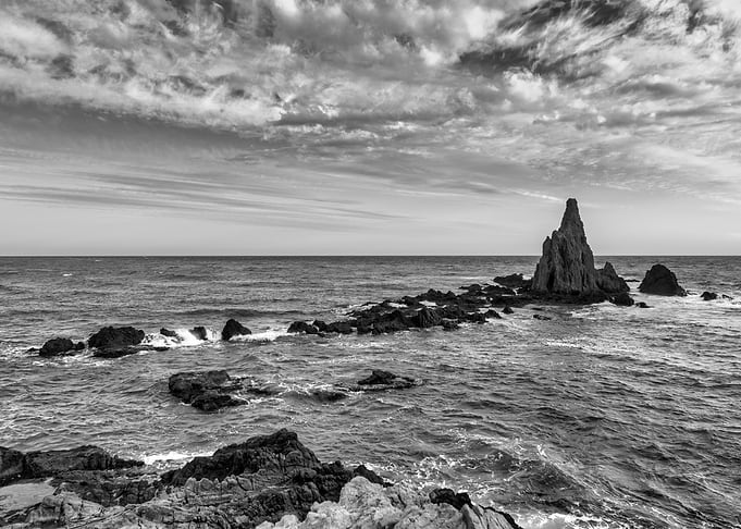 Coast in black and white