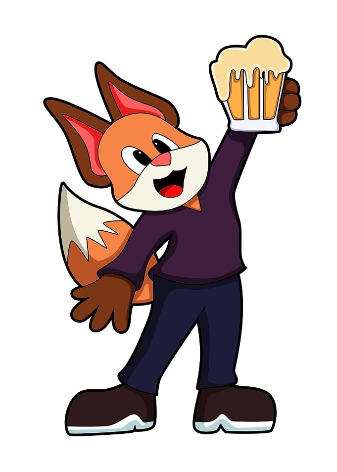 Fox Alcohol Glass of Beer