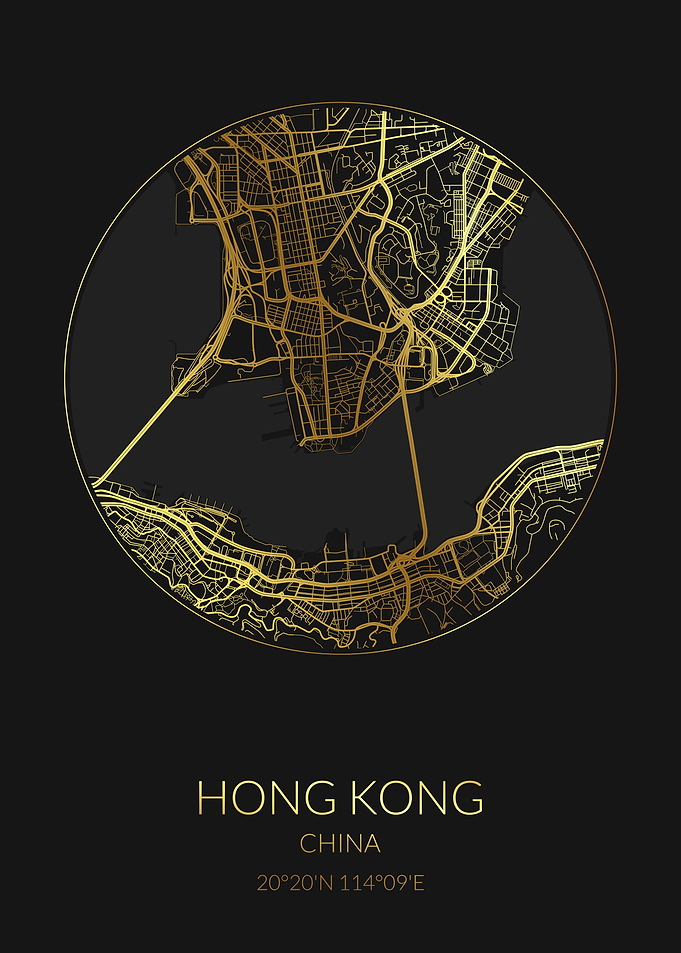 Hong Kong Black Gold Map