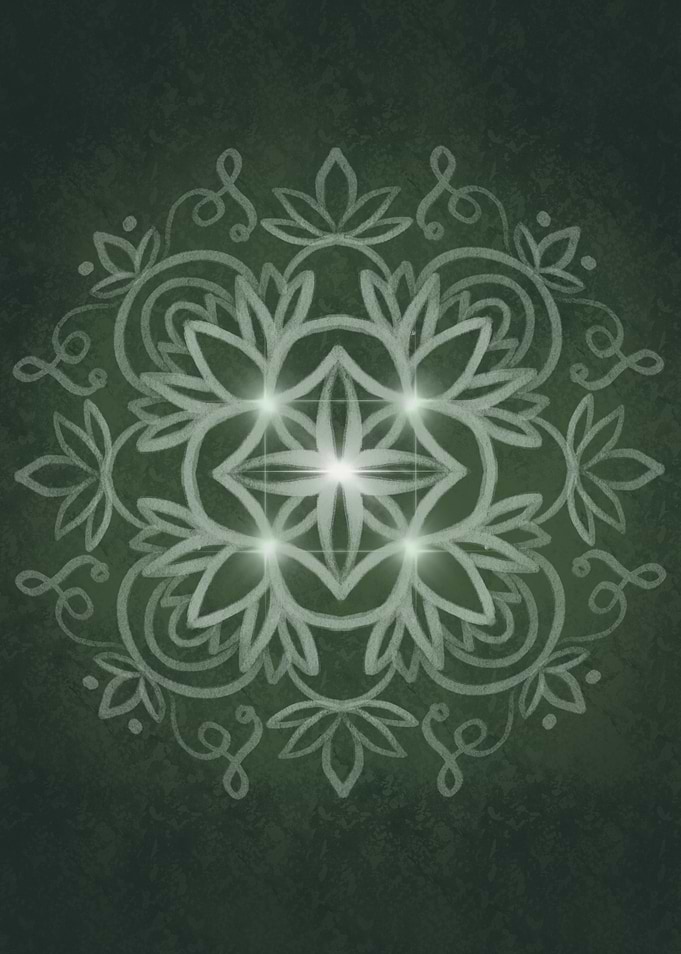 Green calming mandala