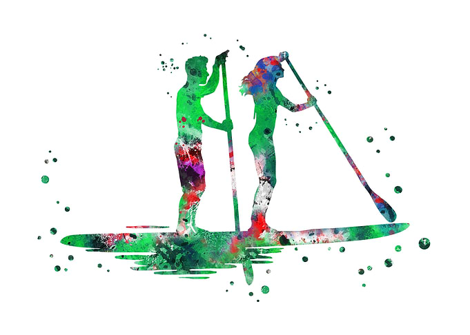 Paddle boarder couple