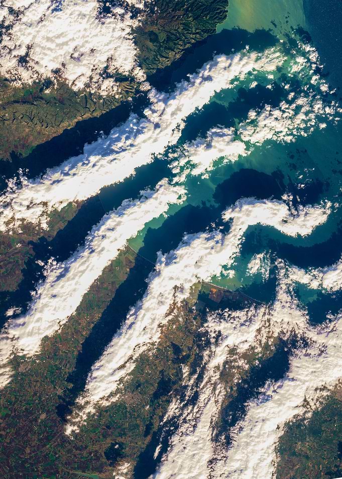 Bands of clouds over Italy