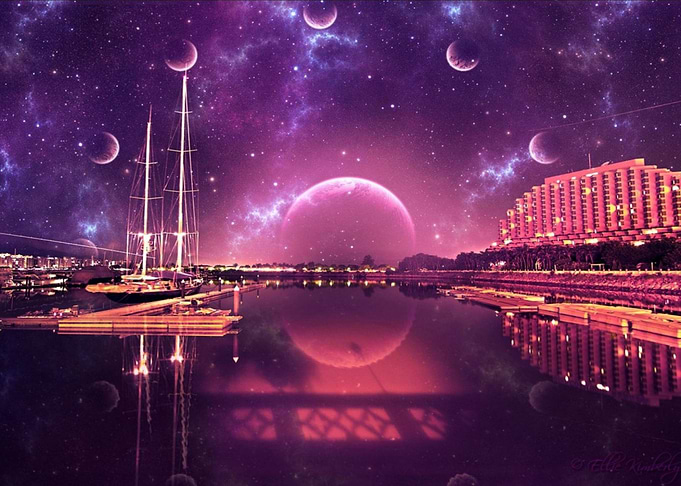 Pink City Fantasy Canvas