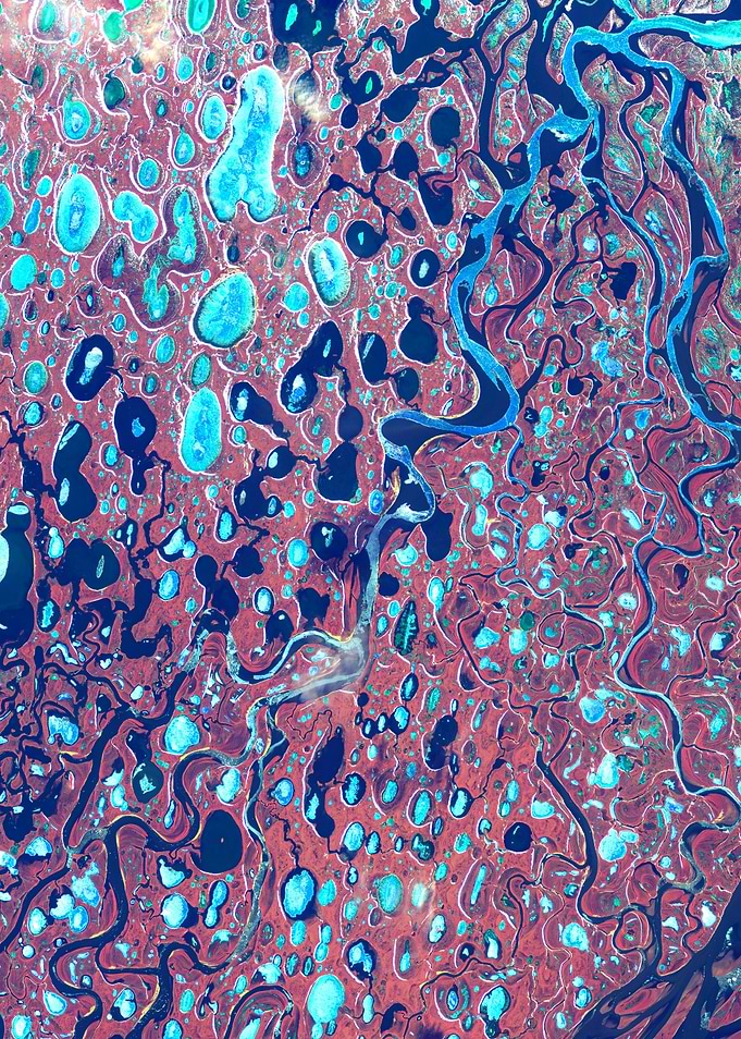Thawing Lena delta lakes