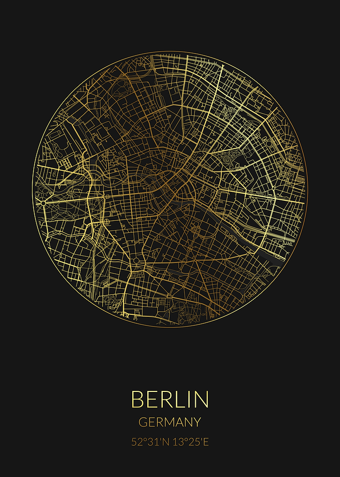 Berlin Black Gold Map