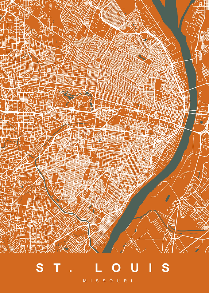 St Louis City Map Missouri