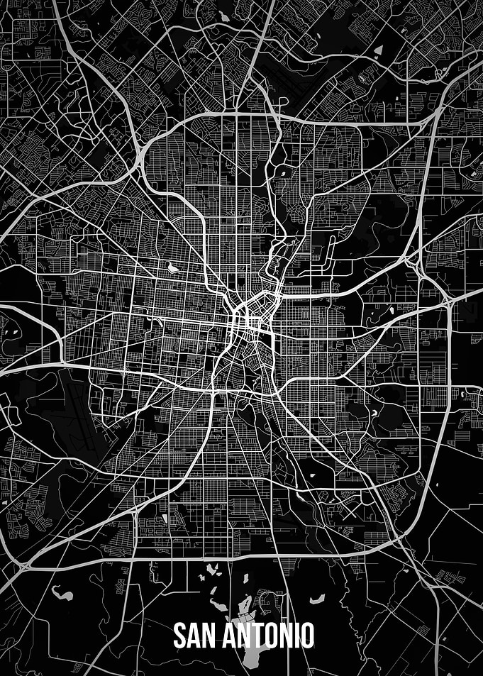 San Antonio dark map