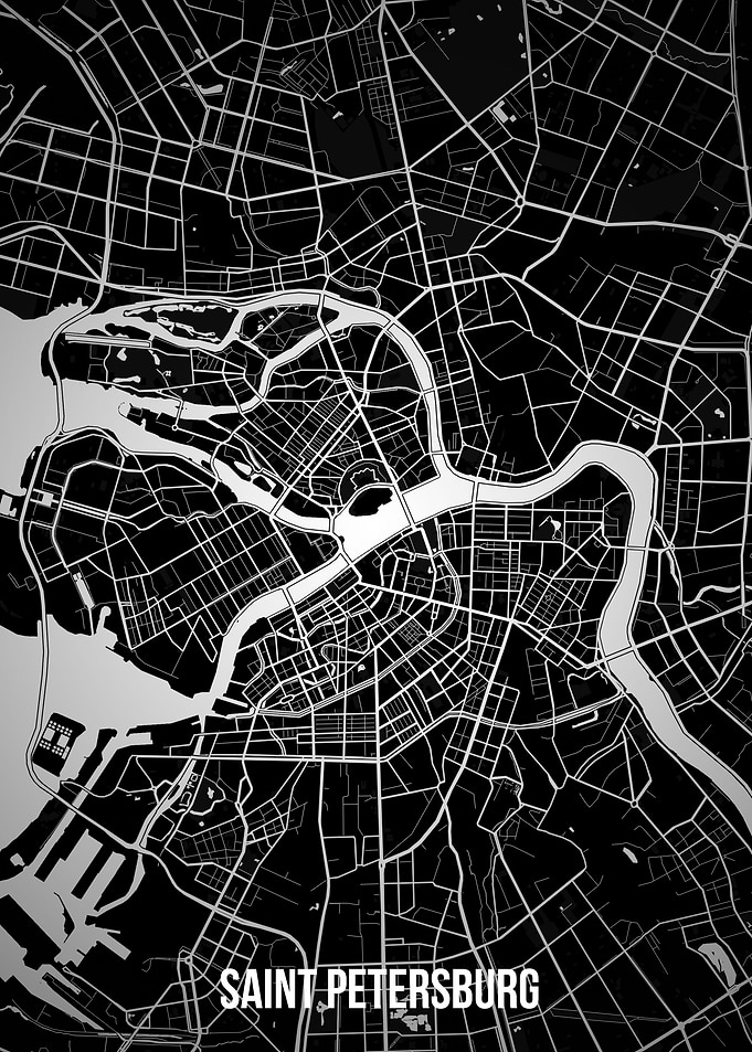 Saint Petersburg dark map