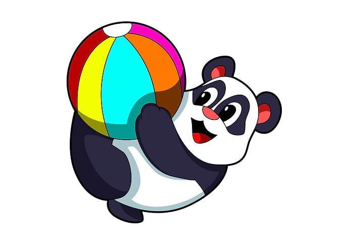 Panda Swimming Beach ball