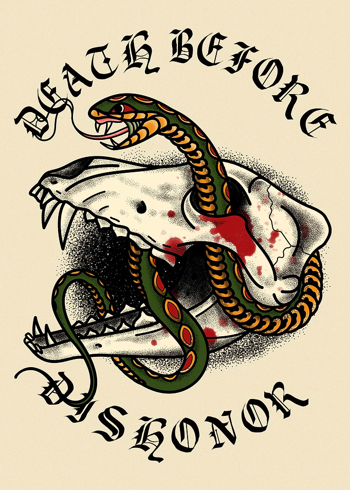 Wolf Skull and Snake