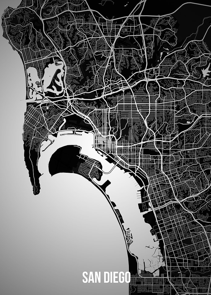 San Diego dark map