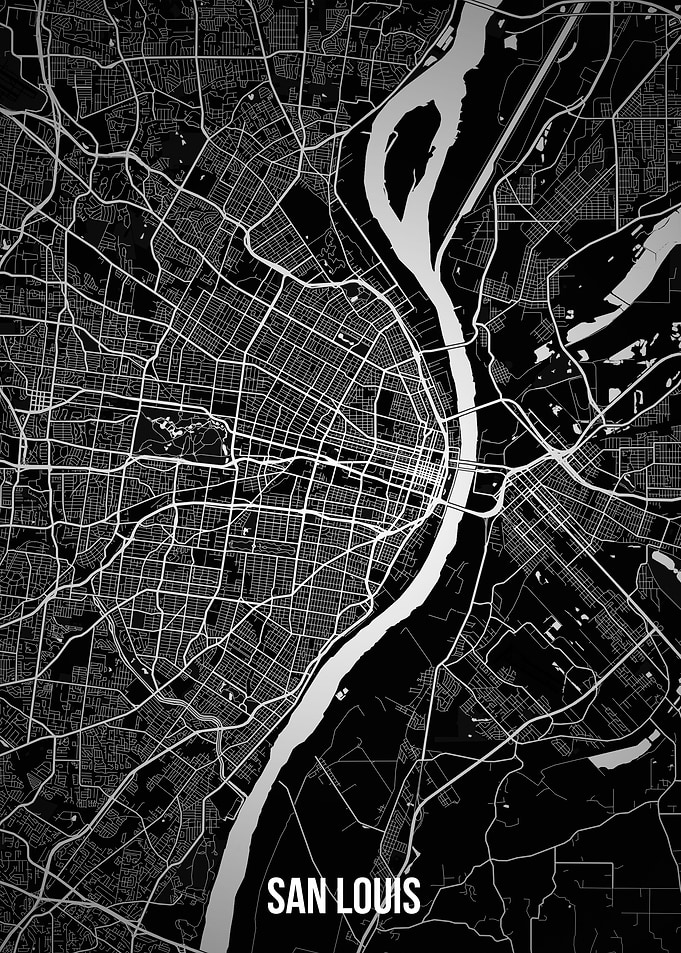 San Louis dark map