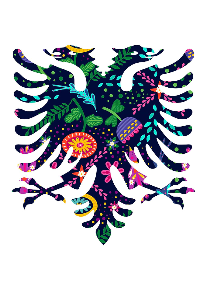 Albanian Eagle Girl Flag