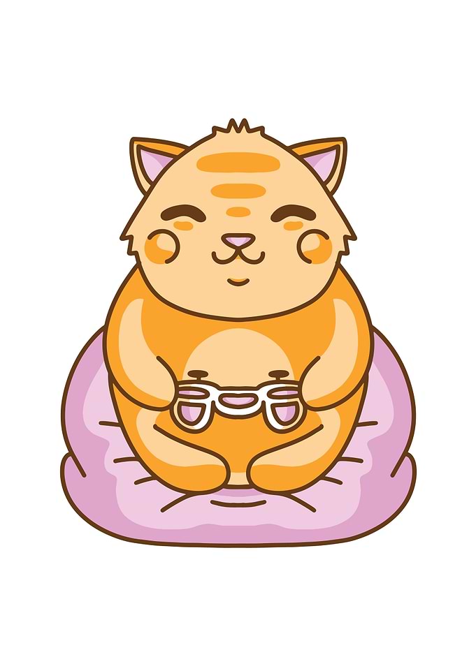 Kawaii Gaming Cat Cute