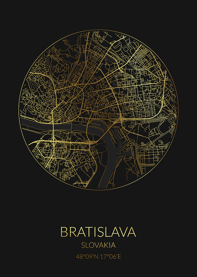 Bratislava Black Gold Map