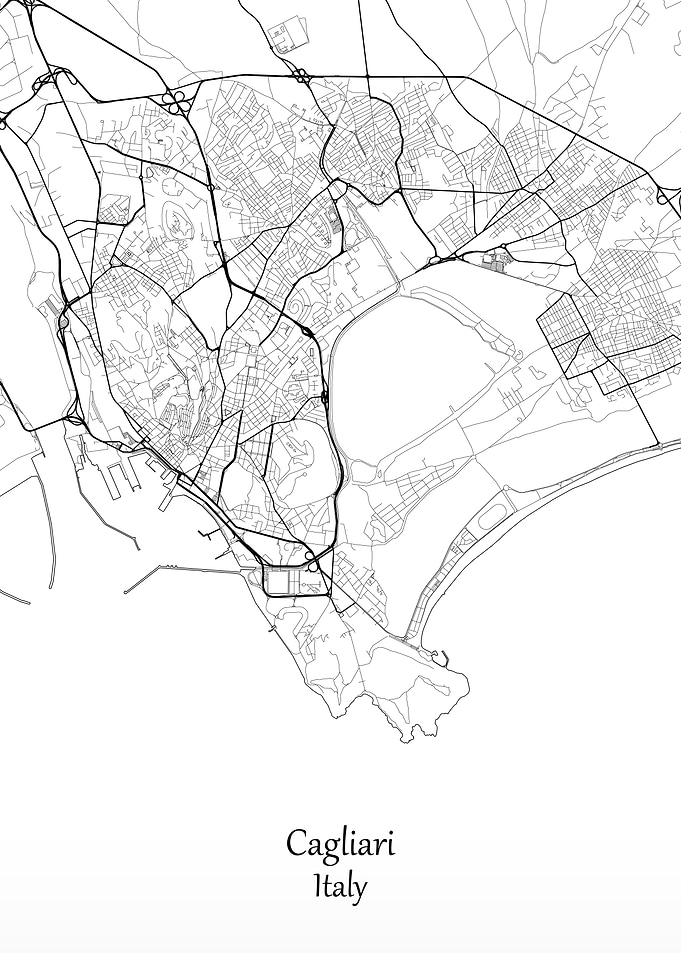 Cagliari Map Italy