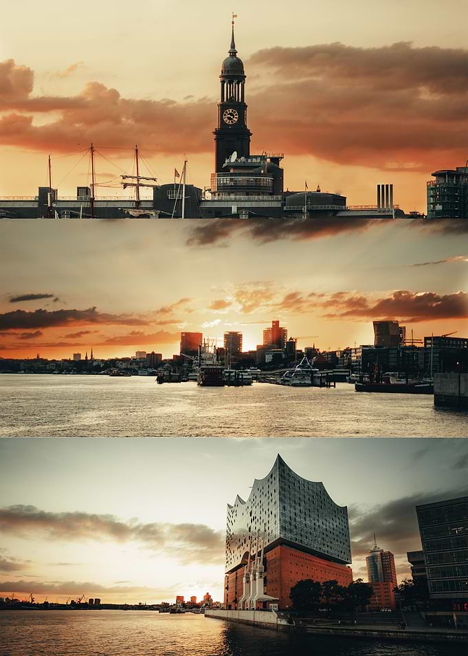 Sonnenuntergang am Hafen