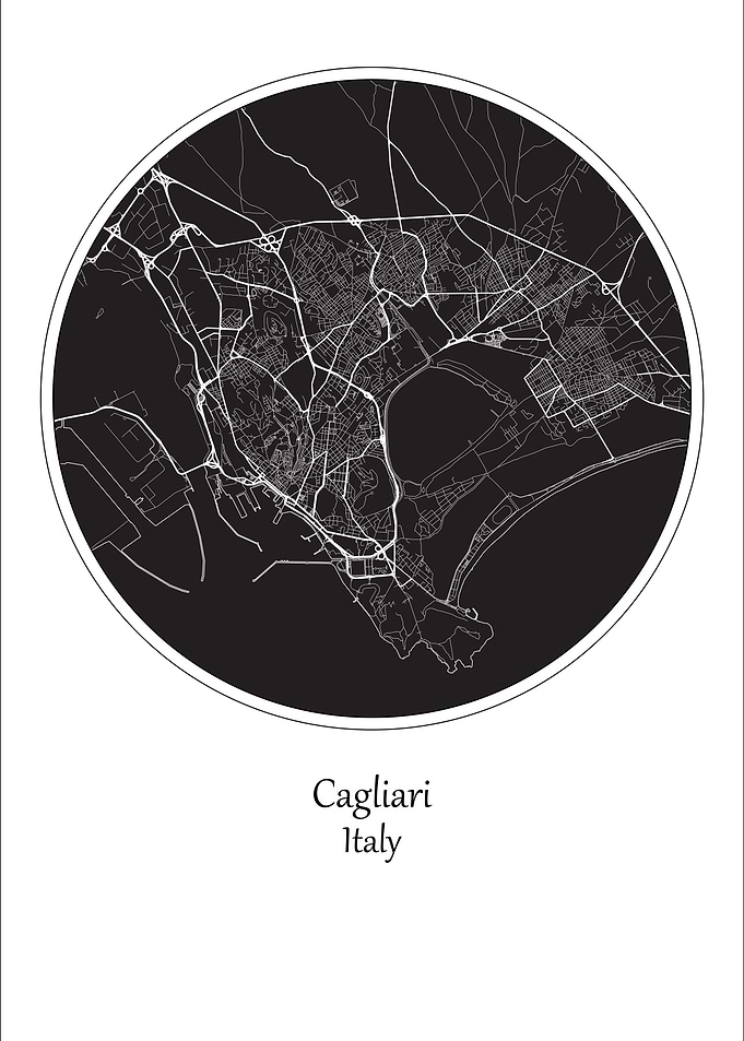 Cagliari Map Italy